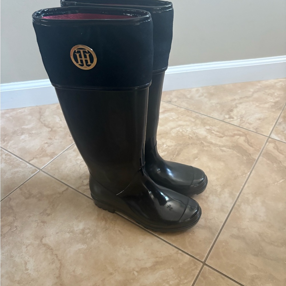 Tommy Hilfiger Black Winter Rain Boots